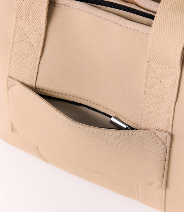 Rover (Almond) Large Neoprene Tote - With Zip Closure