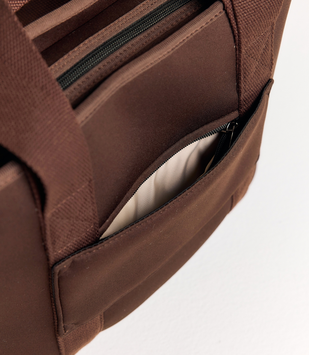 Rover (Chocolate) Compact Neoprene Tote - With Zip Closure