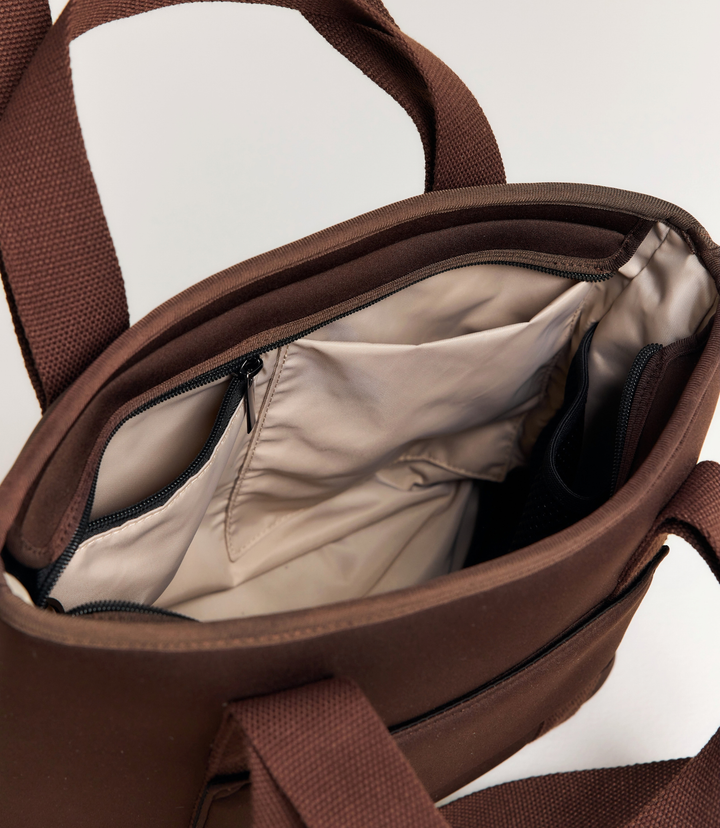 Rover (Chocolate) Compact Neoprene Tote - With Zip Closure