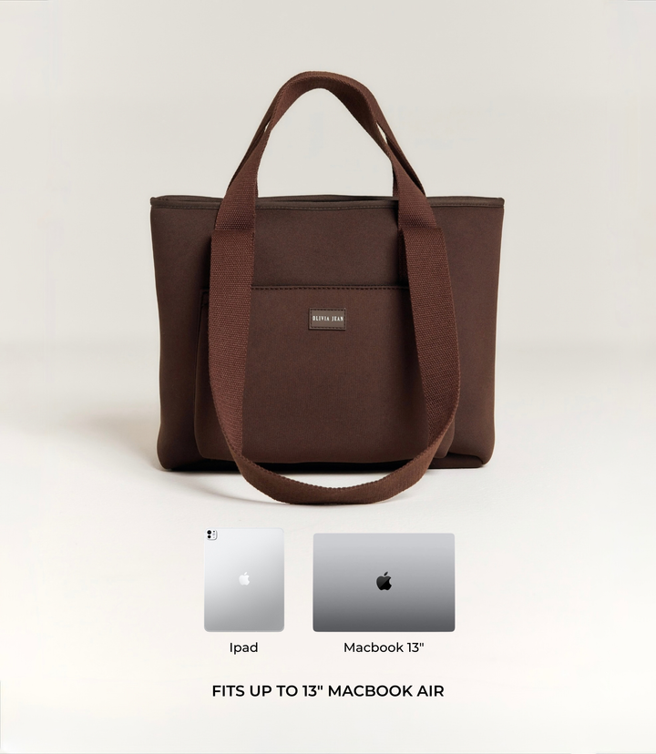 Rover (Chocolate) Compact Neoprene Tote - With Zip Closure