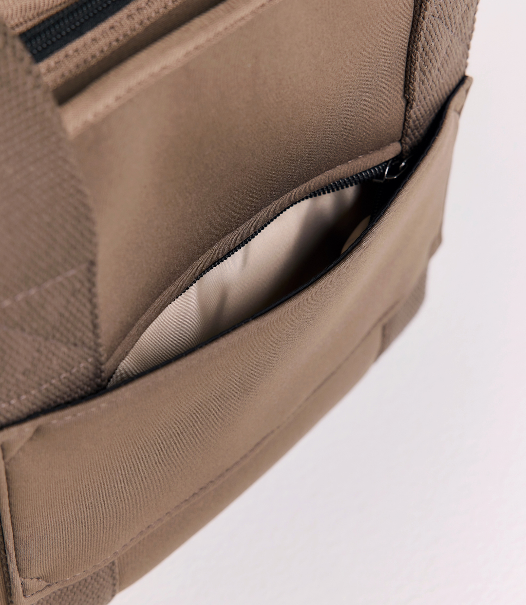 Rover (Taupe) Compact Neoprene Tote - With Zip Closure