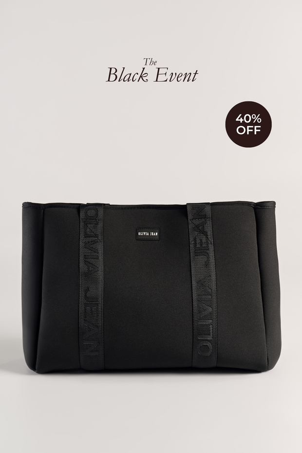 Tullie (Black) Neoprene Tote Bag
