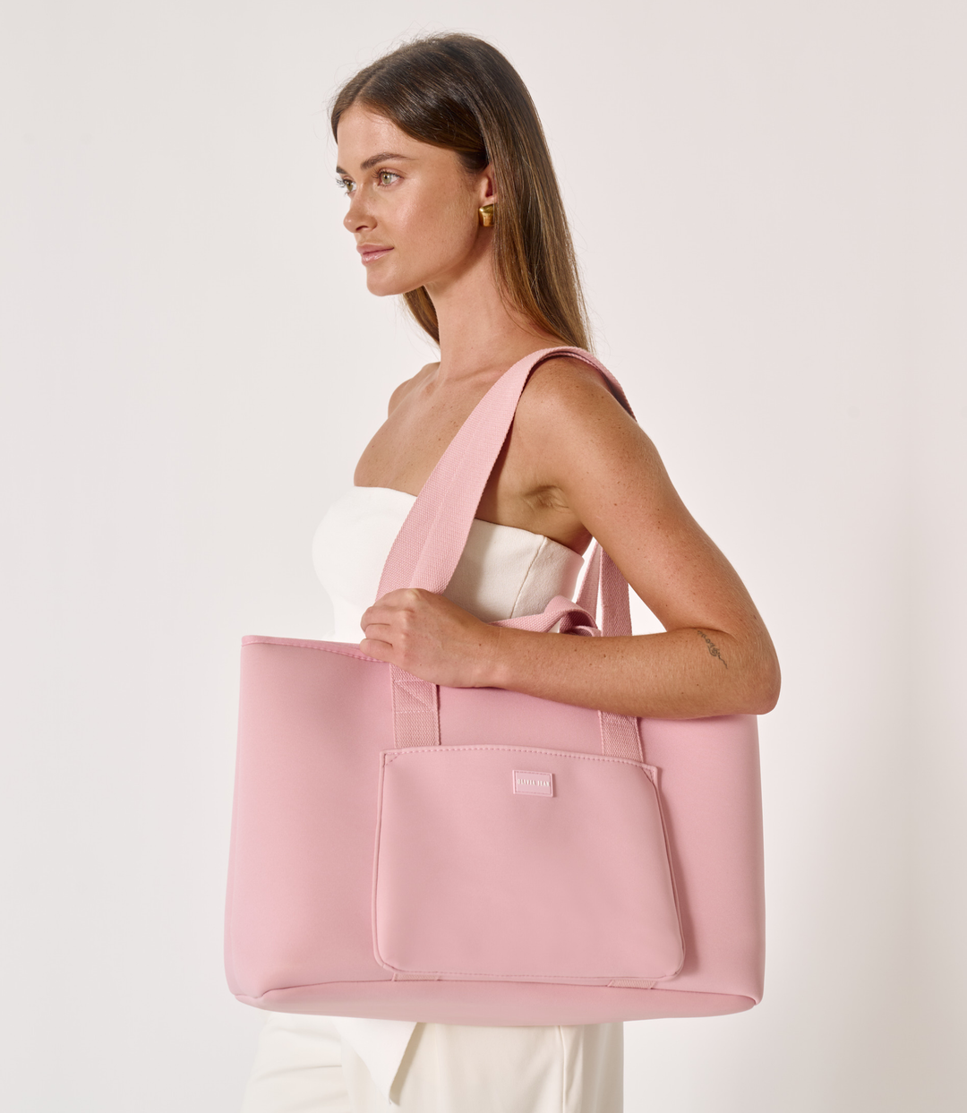 Rover (Blush) Large Neoprene Tote - With Zip Closure