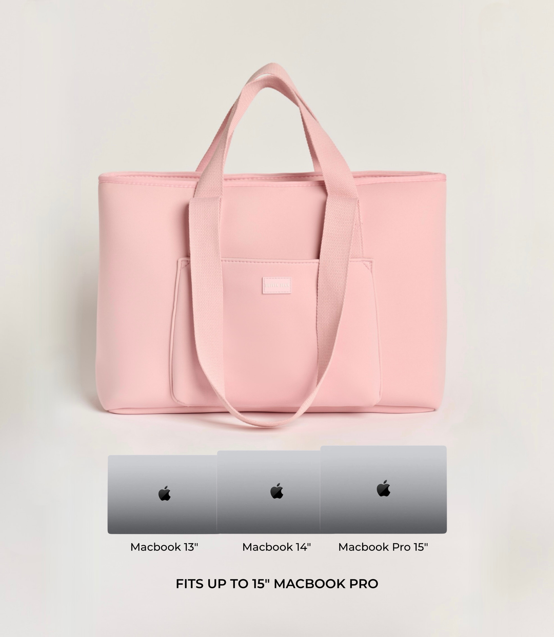Rover (Blush) Large Neoprene Tote - With Zip Closure