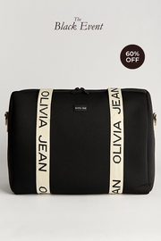 Hallie (Black) Weekender Neoprene Bag- With Zip Closure