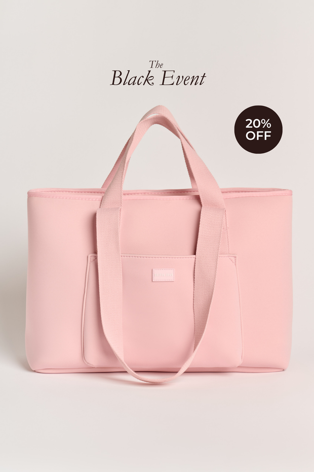 Rover (Blush) Large Neoprene Tote - With Zip Closure
