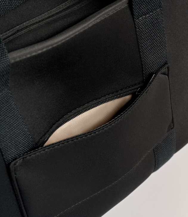 Rover (Black) Medium Neoprene Tote - With Zip Closure