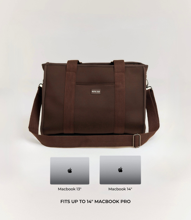 Rover (Chocolate) Medium Neoprene Tote - With Zip Closure
