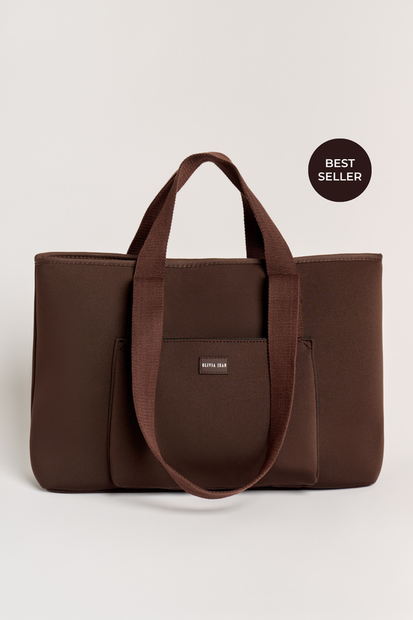 Rover (Chocolate) Large Neoprene Tote - With Zip Closure