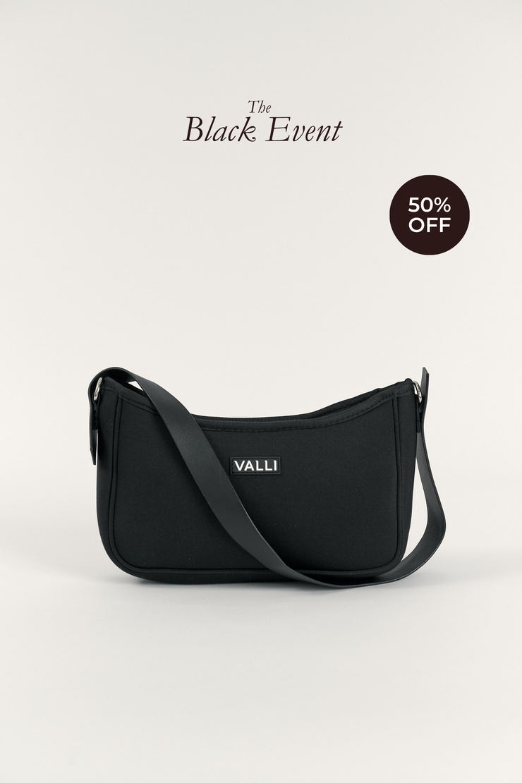 Valli Black Neoprene Shoulder Bag