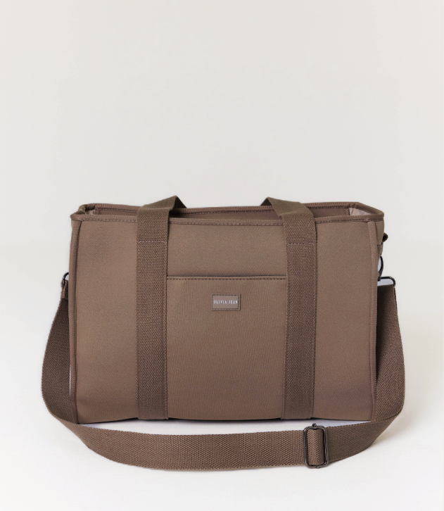 Rover (Taupe) Medium Neoprene Tote - With Zip Closure