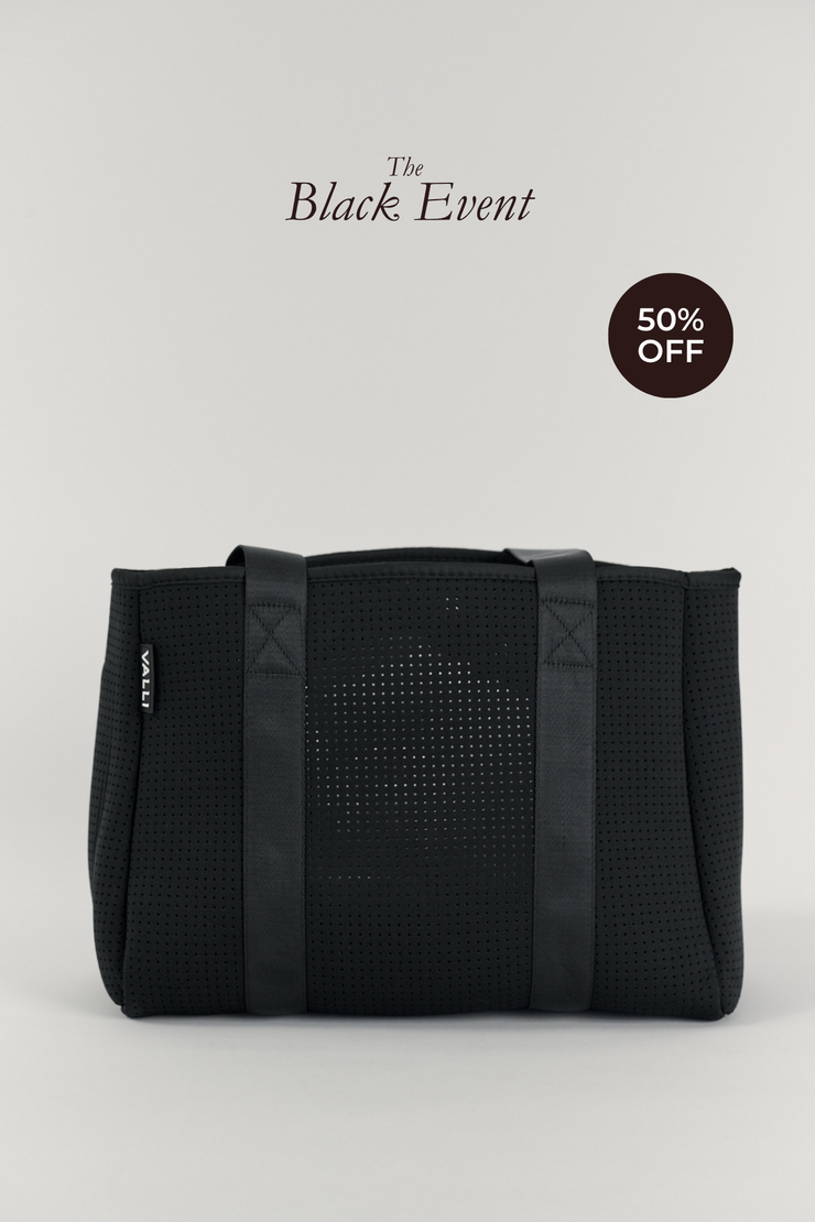 Valli Black Neoprene Tote