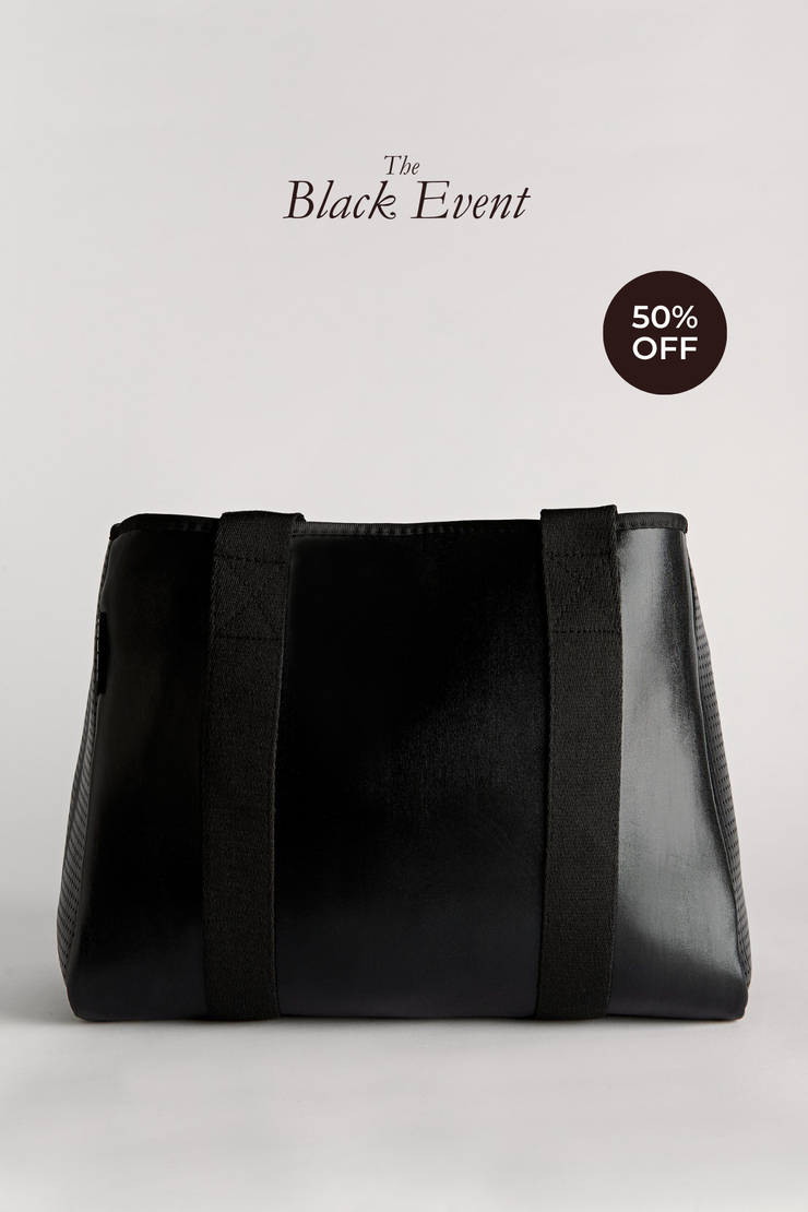 Valli Metallic Black Neoprene Tote