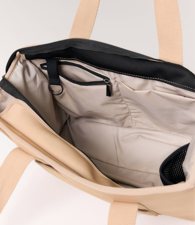 Rover (Almond) Medium Neoprene Tote - With Zip Closure