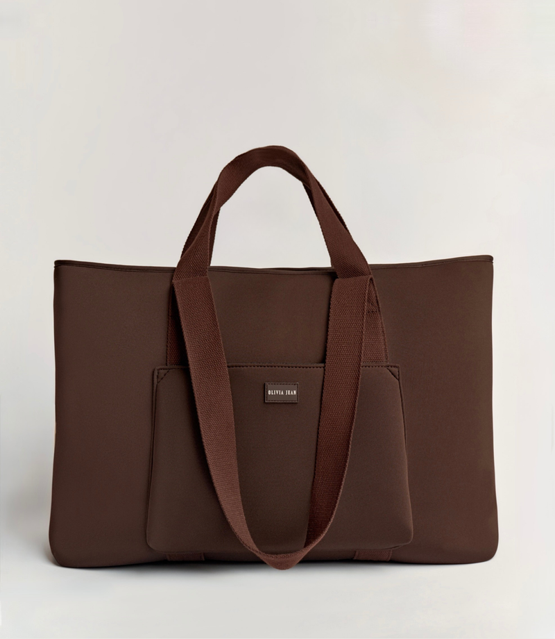Rover (Chocolate) XL Neoprene Tote - With Zip Closure