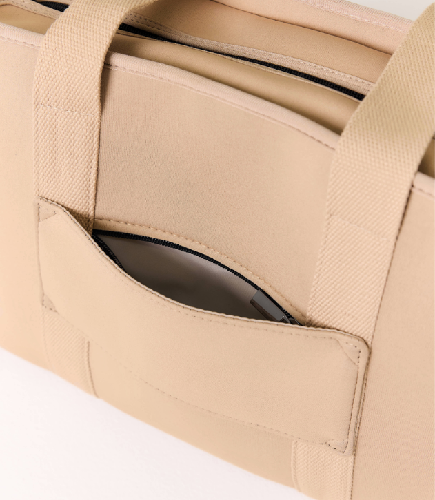 Rover (Almond) Medium Neoprene Tote - With Zip Closure