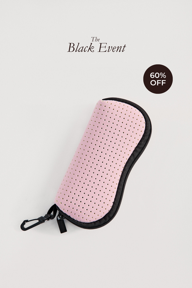 Pink Neoprene Sunglasses Case- With Zip