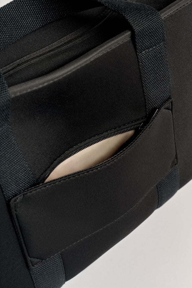 Rover (Black) Medium Neoprene Tote - With Zip Closure