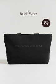 Spencer (Black) Neoprene Tote - With Zip Closure