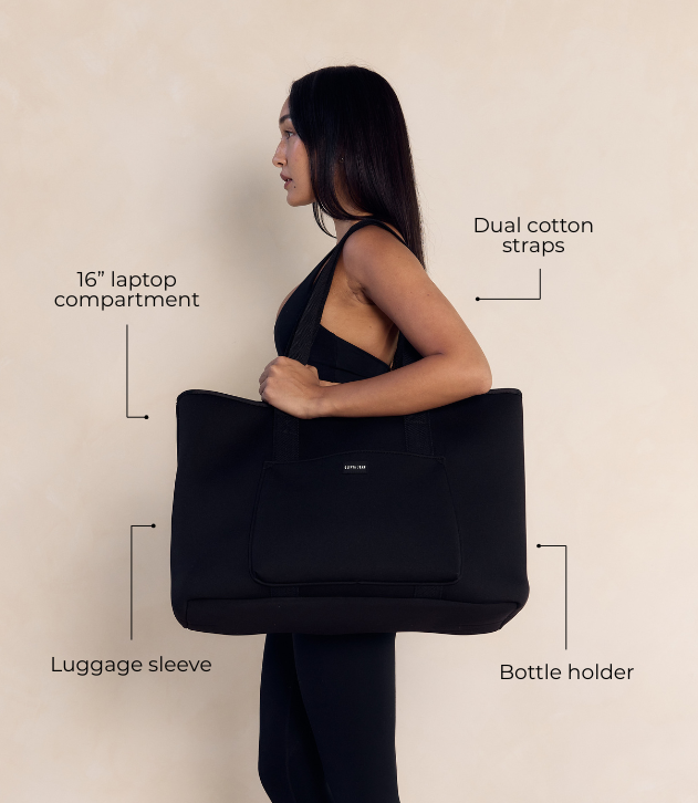 Rover (Black) XL Neoprene Tote - With Zip Closure