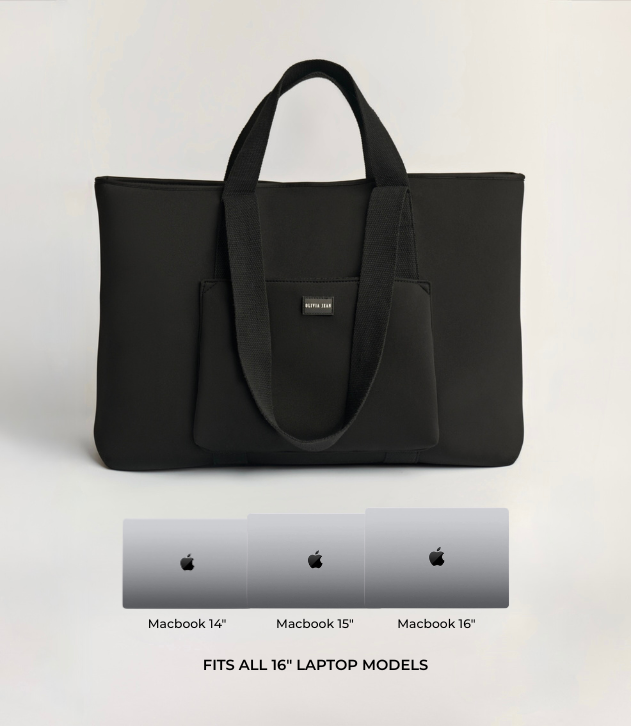 Rover (Black) XL Neoprene Tote - With Zip Closure