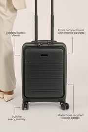 AIRE (Black) Recycled Carry On Suitcase
