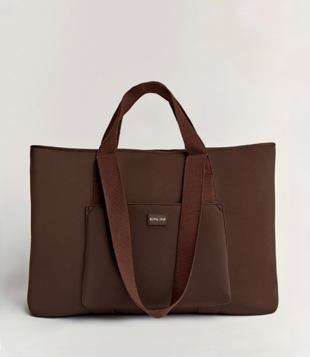 Rover (Chocolate) XL Neoprene Tote - With Zip Closure