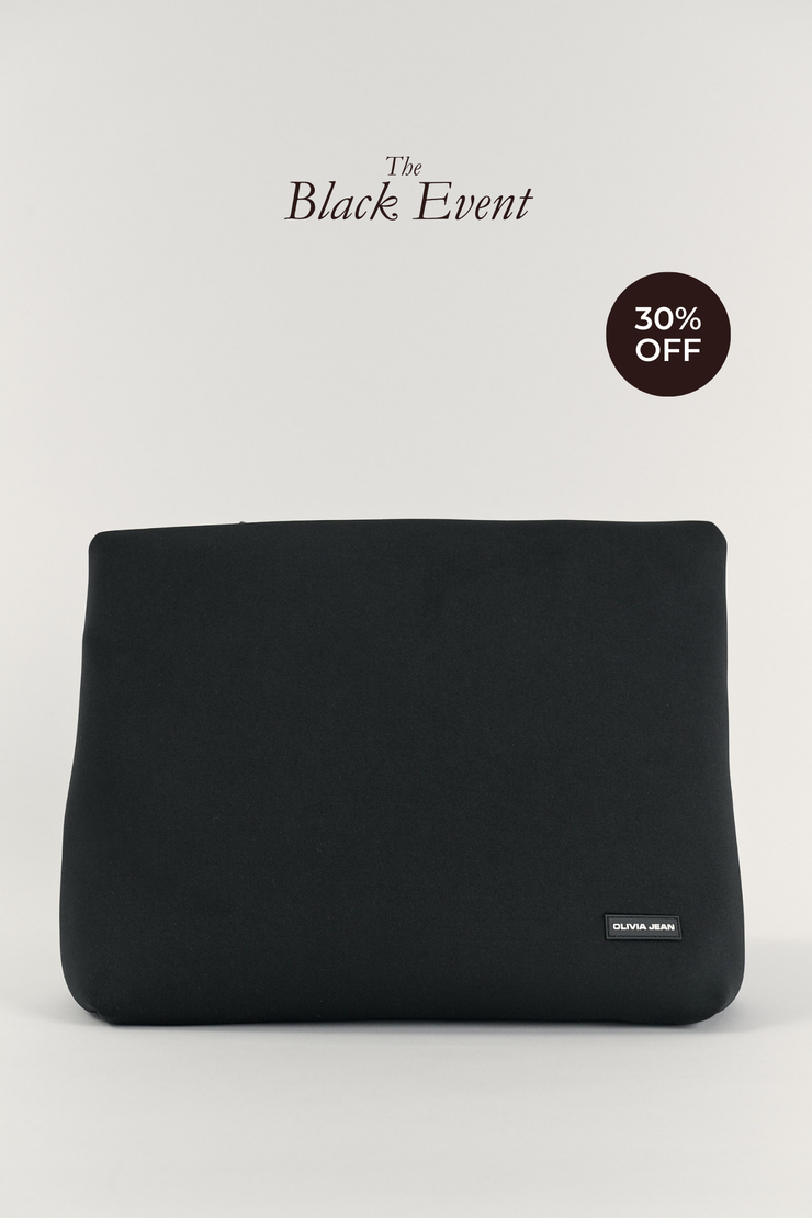 Stevie (Black) Neoprene Tote - With Zip Closure