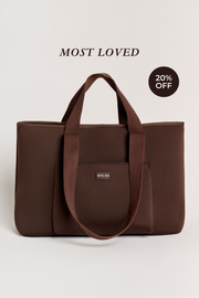 Rover (Chocolate) Large Neoprene Tote - With Zip Closure