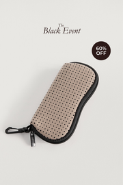 Beige Neoprene Sunglasses Case- With Zip