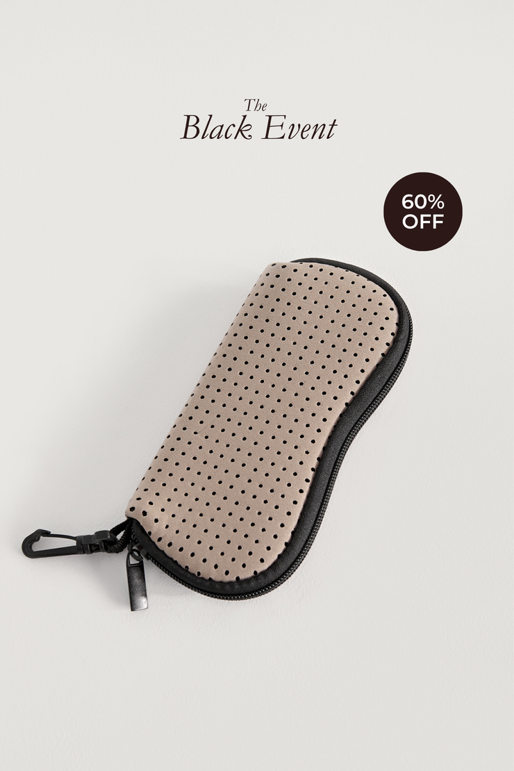 Beige Neoprene Sunglasses Case- With Zip