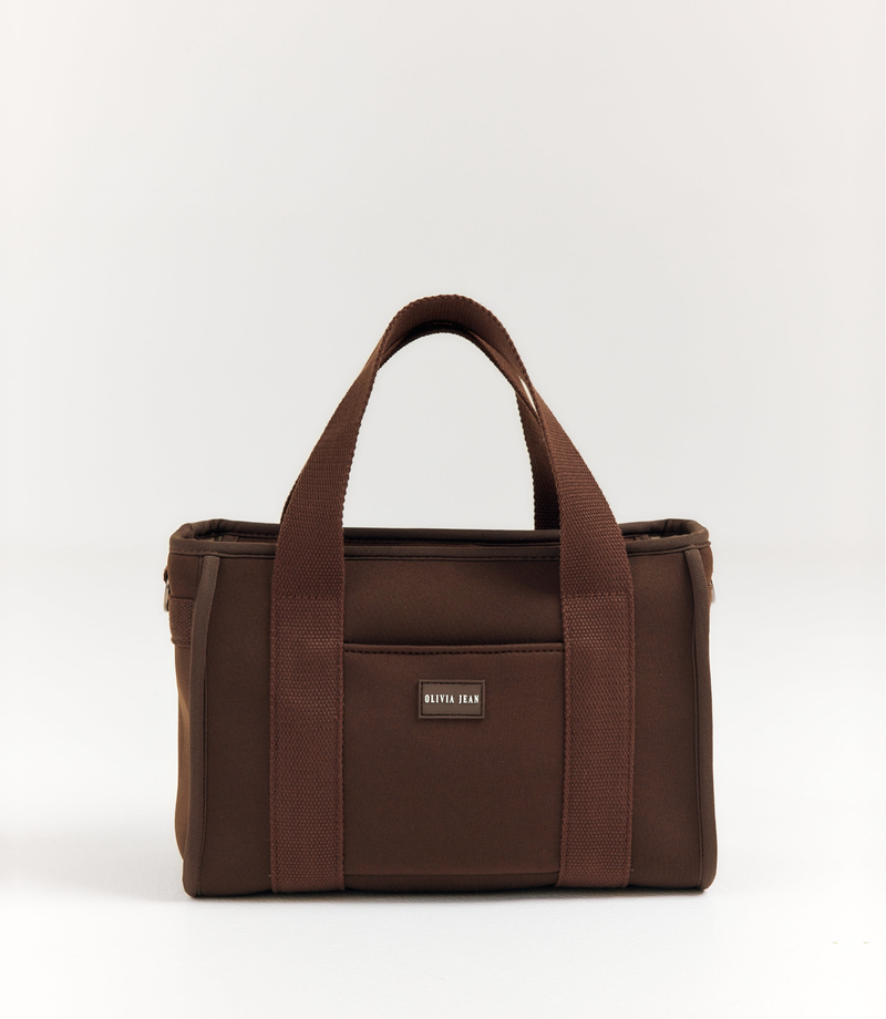 Rover (Chocolate) Small Neoprene Tote - With Zip Closure