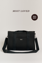 Rover (Black) Medium Neoprene Tote - With Zip Closure