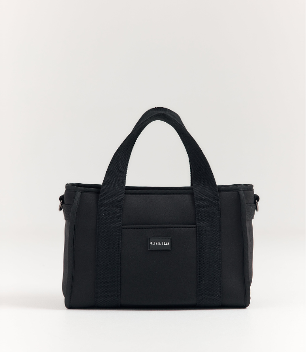 Rover (Black) Small Neoprene Tote - With Zip Closure