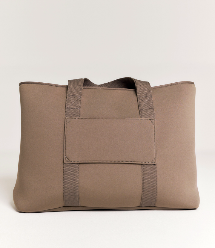 Rover (Taupe) XL Neoprene Tote - With Zip Closure