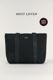 Ebony (Black) Neoprene Tote - With Zip Closure