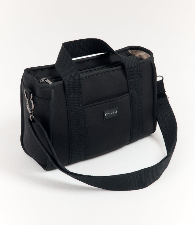 Rover (Black) Small Neoprene Tote - With Zip Closure