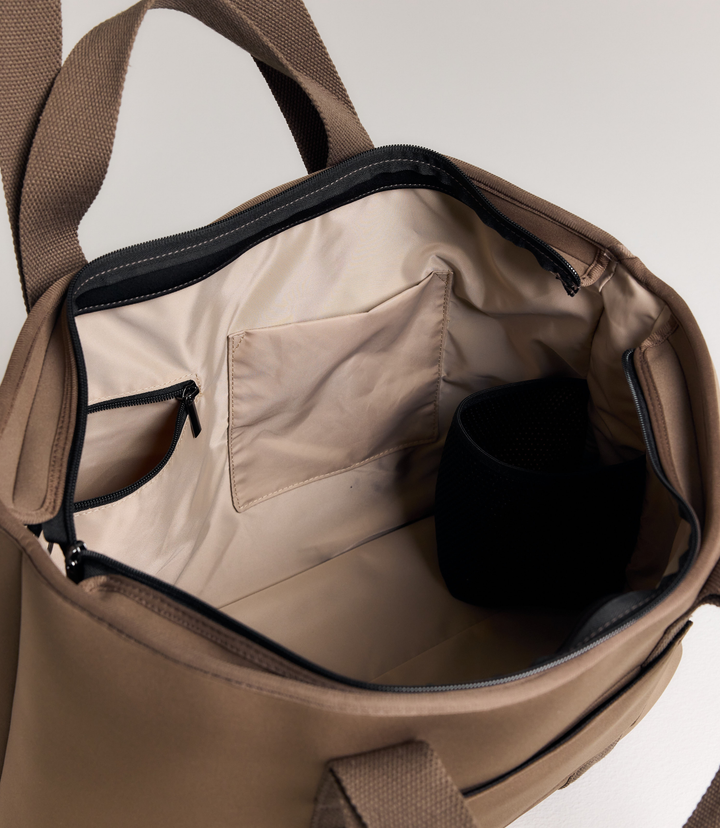 Rover (Taupe) XL Neoprene Tote - With Zip Closure