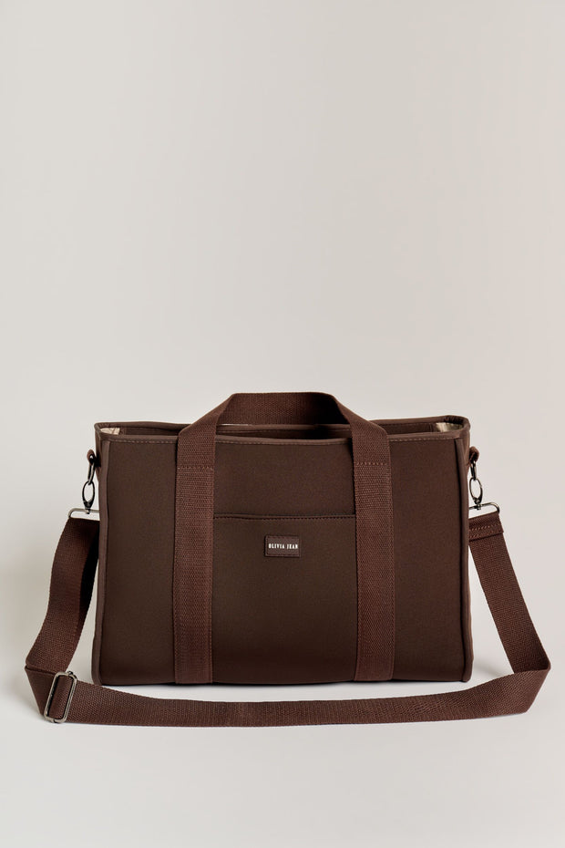 Rover (Chocolate) Medium Neoprene Tote - With Zip Closure