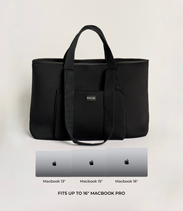 Rover (Black) Large Neoprene Tote - With Zip Closure
