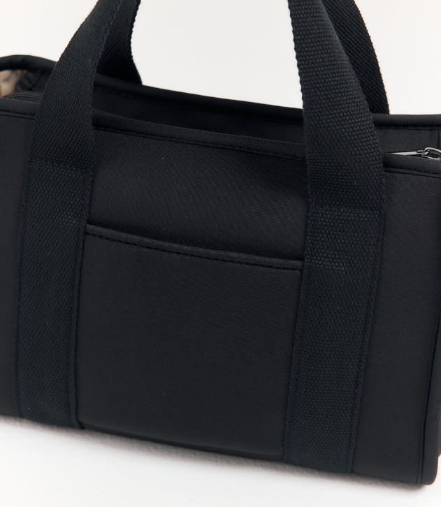 Rover (Black) Small Neoprene Tote - With Zip Closure