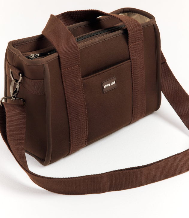 Rover (Chocolate) Small Neoprene Tote - With Zip Closure