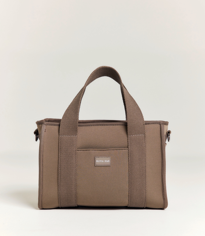Rover (Taupe) Small Neoprene Tote - With Zip Closure