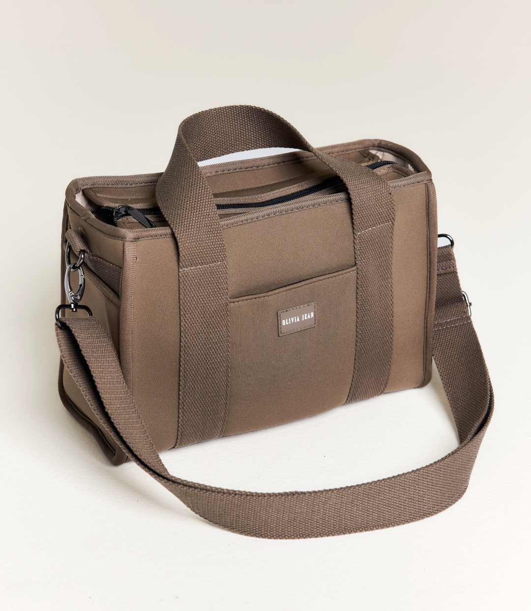 Rover (Taupe) Small Neoprene Tote - With Zip Closure