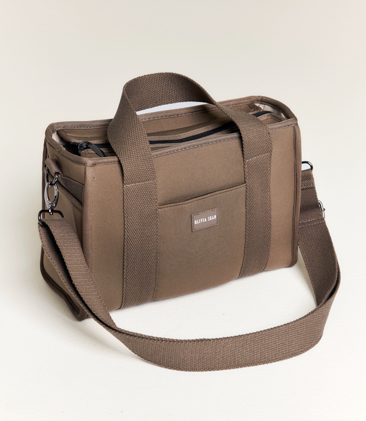 Rover (Taupe) Small Neoprene Tote - With Zip Closure