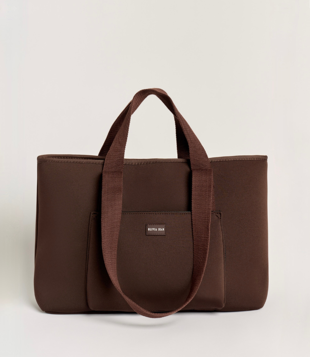Rover (Chocolate) Large Neoprene Tote - With Zip Closure