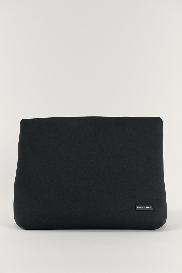 Stevie (Black) Neoprene Tote - With Zip Closure