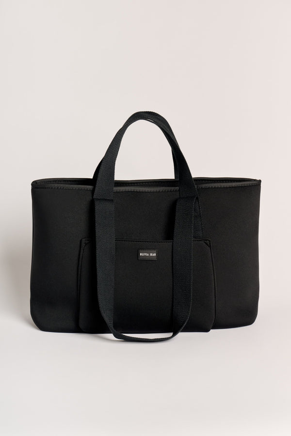 Rover (Black) Large Neoprene Tote - With Zip Closure