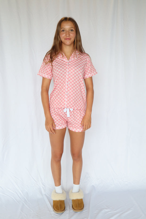Amor Youth Pyjama Set - Pink Gingham