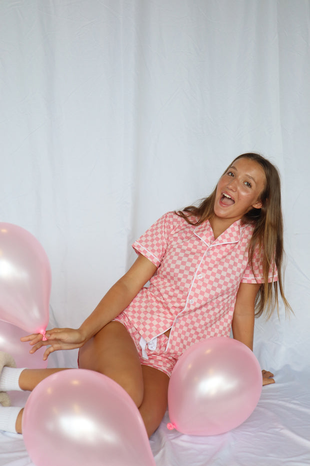 Amor Youth Pyjama Set - Pink Gingham
